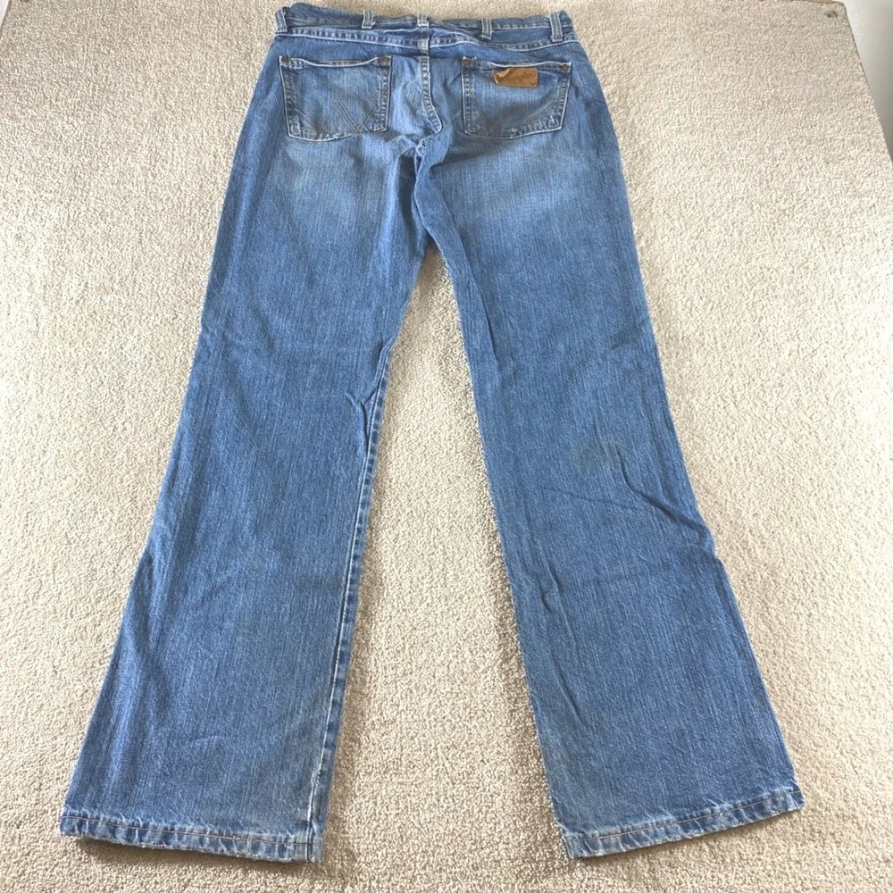 Wrangler‎ Slim Boot Jeans Mens 31x34 Blue Good Distressed Bootcut Western
